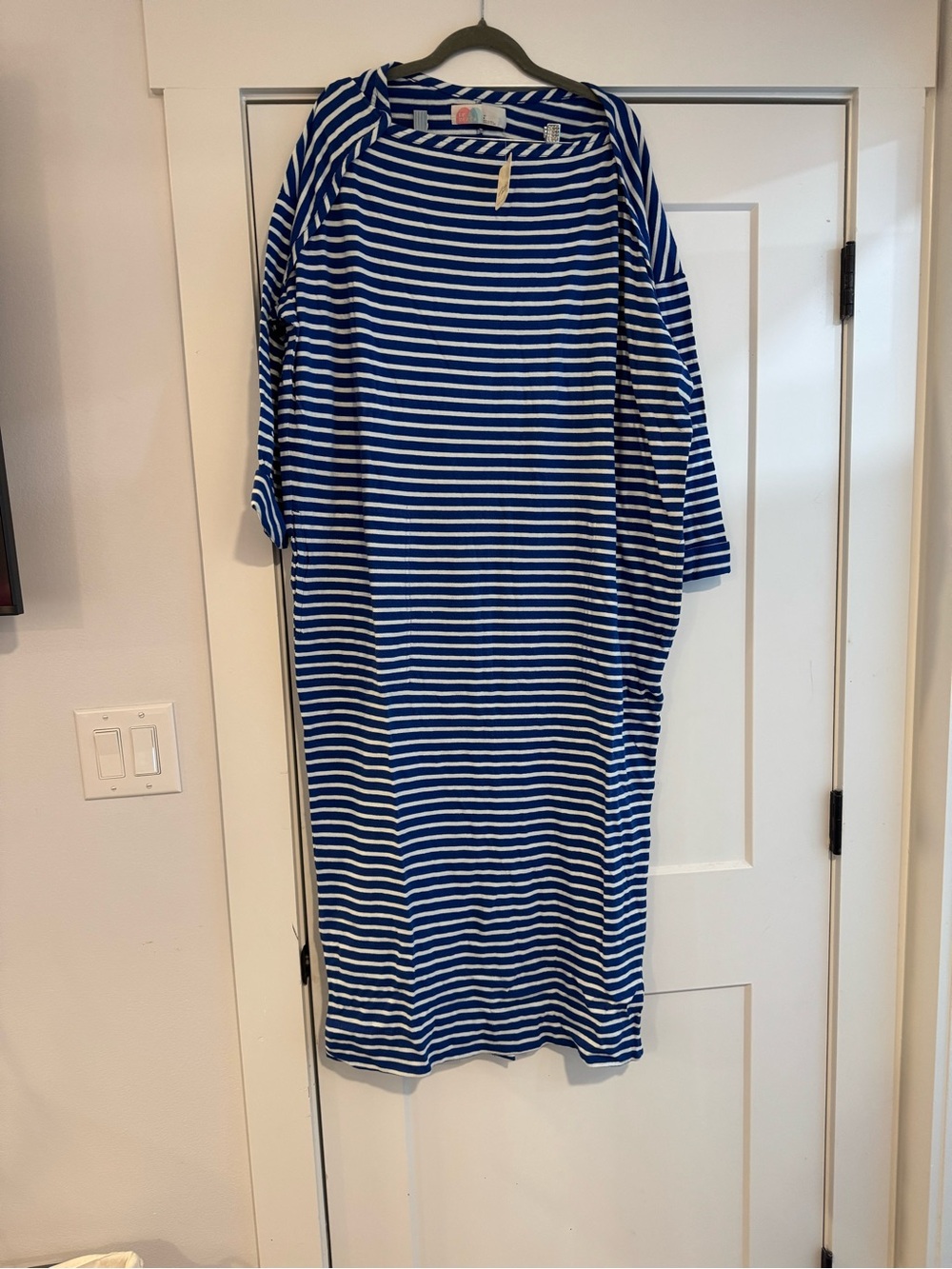 Free People Blue & White Striped Midi Dress